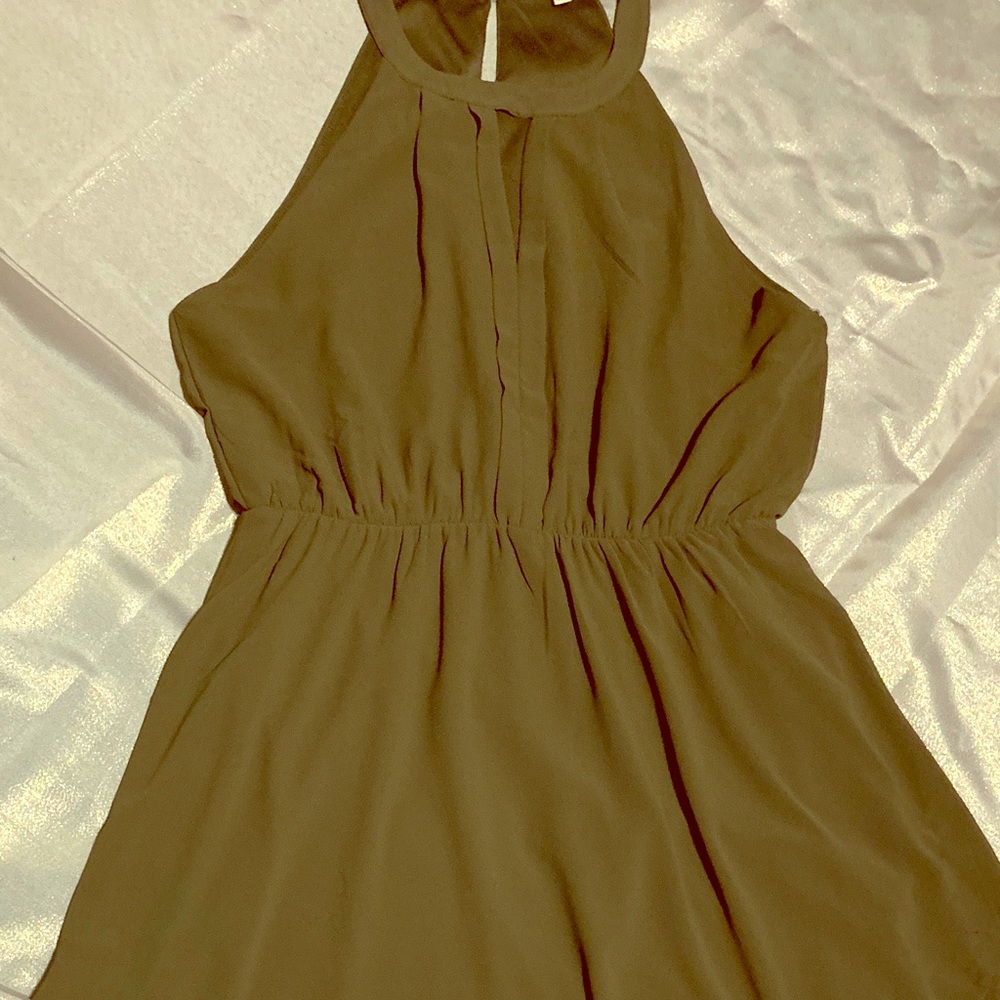 Olive green cocktail dress